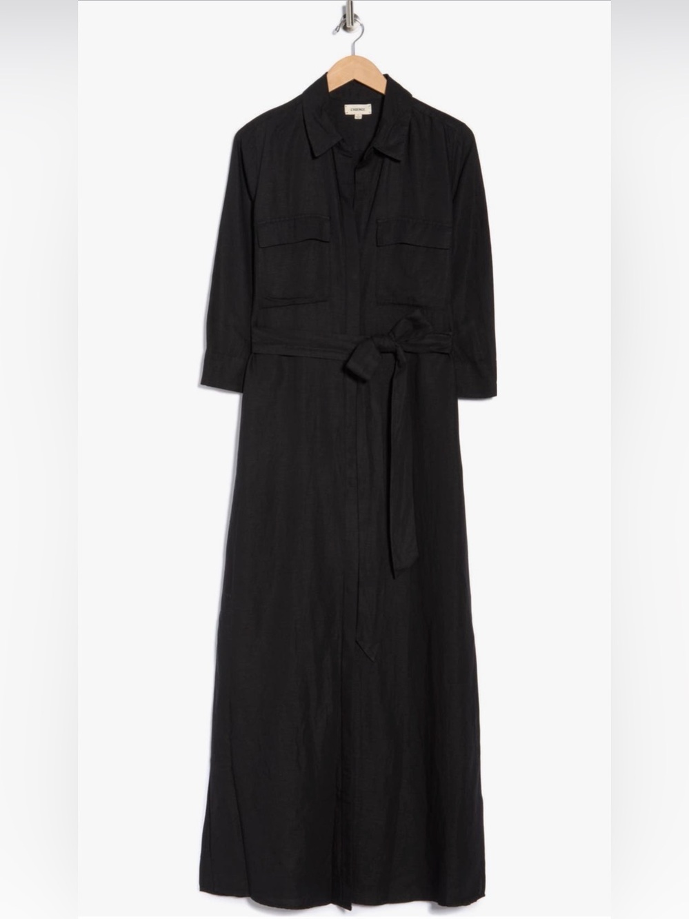 L'AGENCE Cameron Linen Maxi Shirt Dress XL - Picture 9 of 9